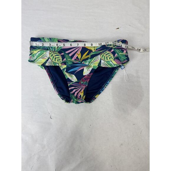 Rod Beattie Women's Jungle Out There Bikini Bottoms Banded Blue NWOT Size 4 - Picture 2 of 6